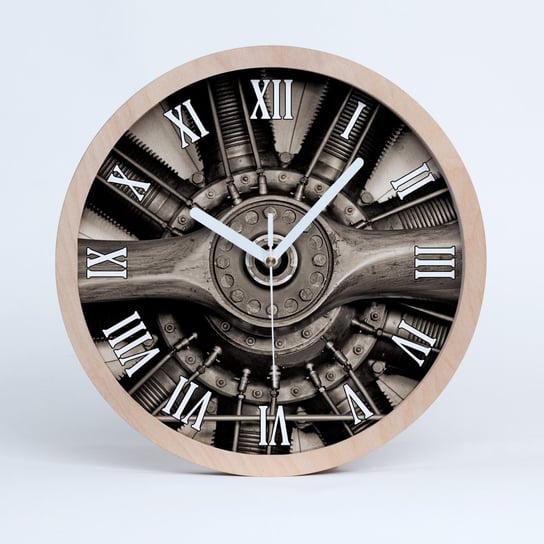 Zegar drewniany okrągły silnik samolotu fi 30 cm, Tulup Tulup