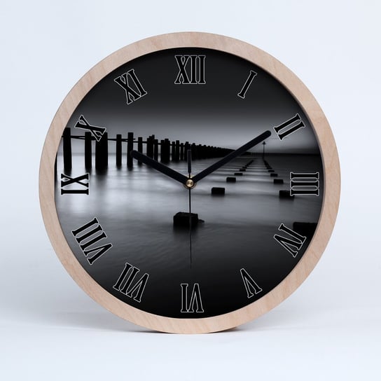 Zegar drewniany rzymski falochron tamiza fi 30 cm, Tulup Tulup