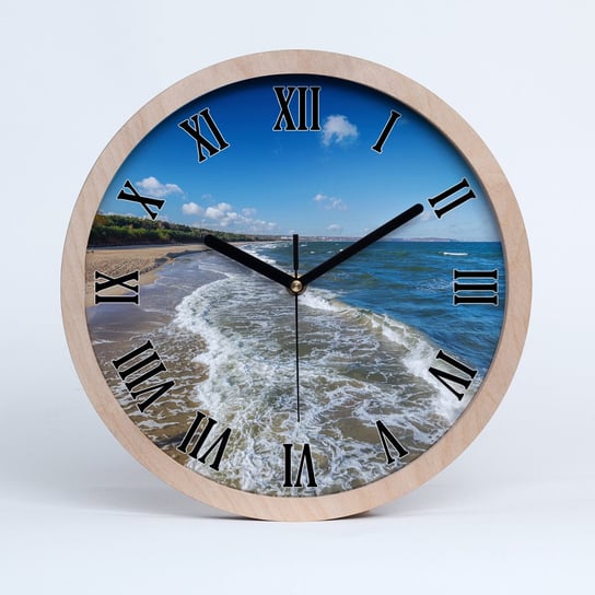 Zegar drewniany rzymski morze bałtyckie fi 30 cm, Tulup Tulup