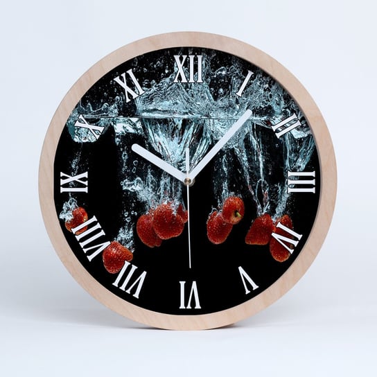 Zegar drewniany rzymski truskawki pod wodą fi 30, Tulup Tulup