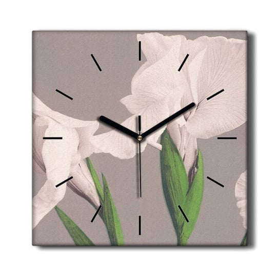 Zegar drukowany na płótnie Kwiaty rośliny 30x30 cm, Coloray Coloray