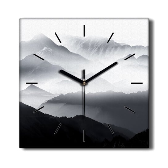 Zegar drukowany na płótnie obraz Góry mgła 30x30, Coloray Coloray