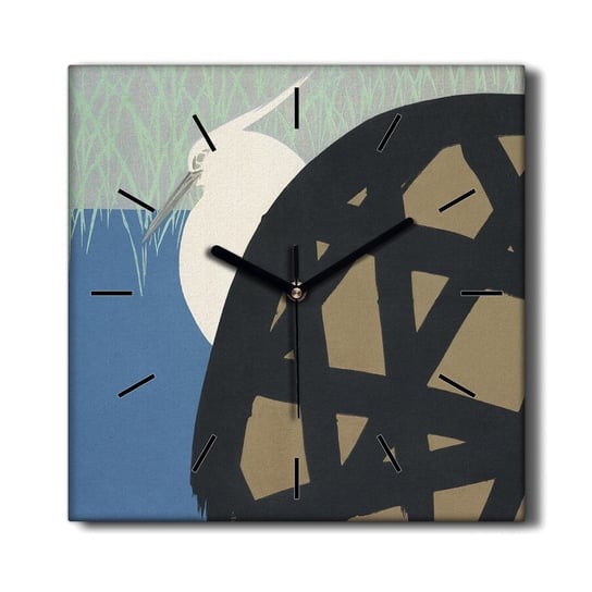Zegar drukowany na płótnie obraz Ptak woda 30x30, Coloray Coloray