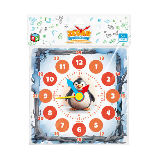 Zegar Edukacyjny Pingwin MULTIGRA