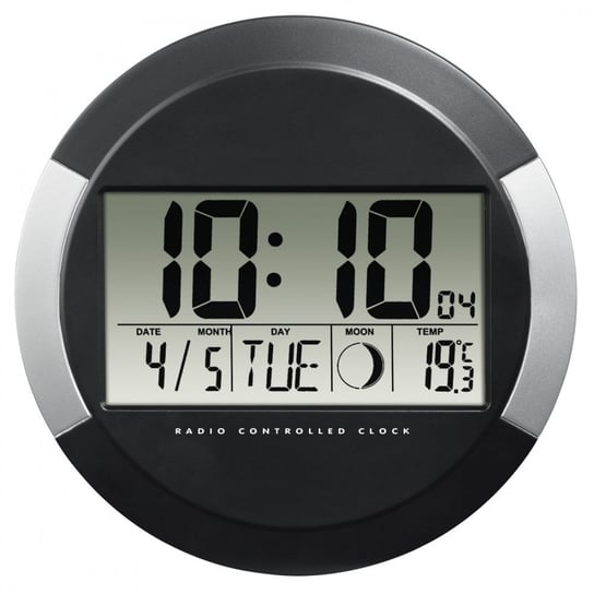 Zegar elektroniczny ścienny HAMA DCF PP-245, czarny, 24,5x2,6 cm Hama