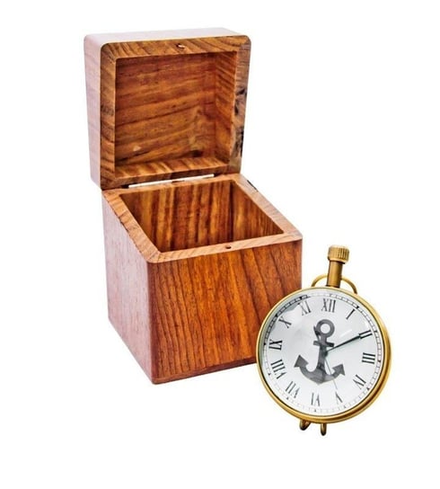 Zegar Gandhi w pudełku drewnianym wys.7 cm GIFTDECO