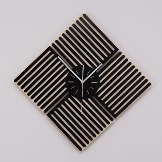 Zegar Geometryczny, Lamele, Nowoczesna Dekoracja L ( 60 X 60 Cm ) ORNAMENTI