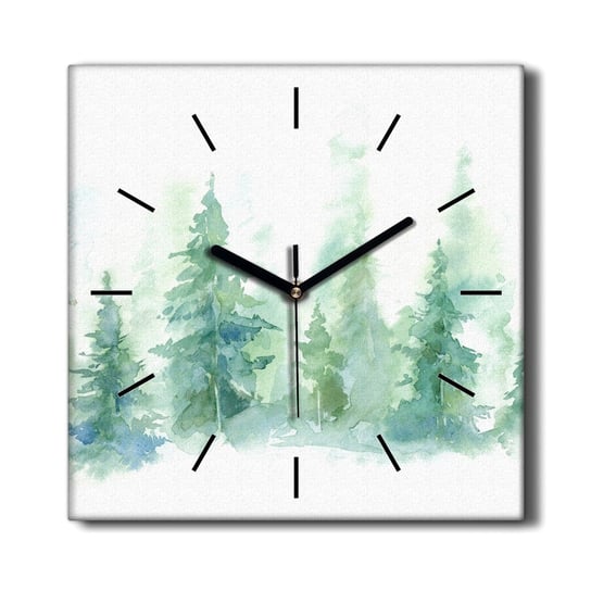 Zegar grafika na płótnie Akwarela drzewa las 30x30, Coloray Coloray
