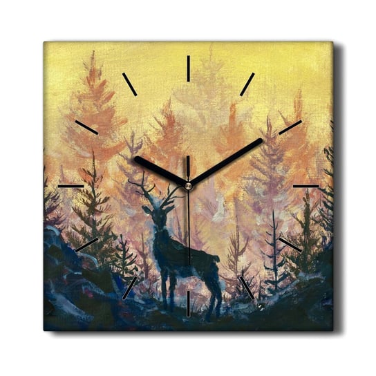 Zegar grafika na płótnie Las zwierzę jeleń 30x30, Coloray Coloray