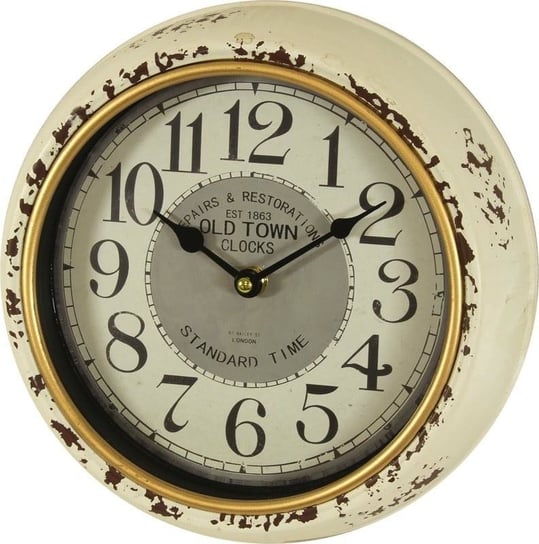 Zegar kremowy, złoty, 24,5x24,5x6 cm Art-Pol