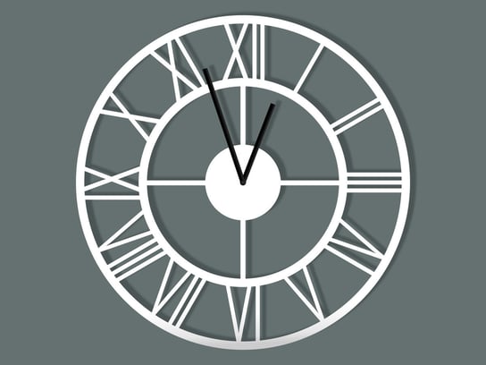 Zegar metalowy Roma loft 40 cm biały matowy Inna marka