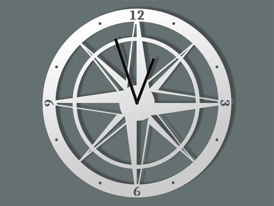 Zegar metalowy Róża Wiatrów 40 cm biały matowy Inna marka