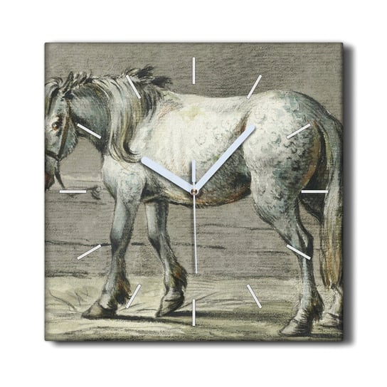 Zegar na płótnie 30x30 cm Zwierzę koń Jean Bernard, Coloray Coloray
