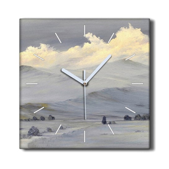 Zegar na płótnie 30x30 Malarstwo zima góry chmury, Coloray Coloray