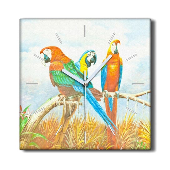 Zegar na płótnie 30x30 Zwierzę ptaki papuga chmury, Coloray Coloray