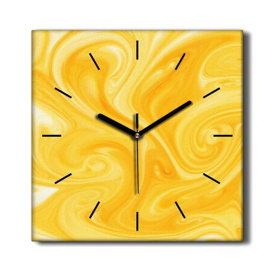 Zegar na płótnie cichy mechanizm Żółte wiry 30x30, Coloray Coloray