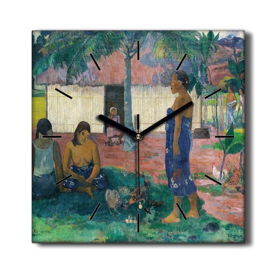 Zegar na płótnie Dlaczego jesteś zły Gauguin 30x30, Coloray Coloray