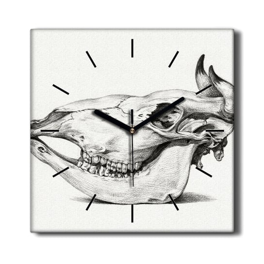 Zegar na płótnie do kuchni Krowa czaszka 30x30 cm, Coloray Coloray