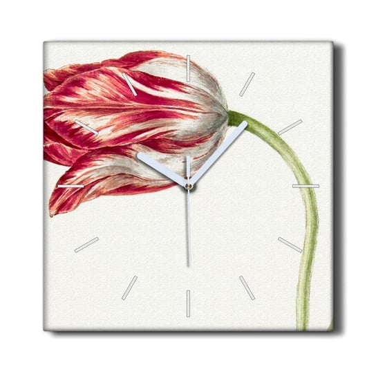 Zegar na płótnie do sypialni 30x30 Kwiaty rośliny, Coloray Coloray