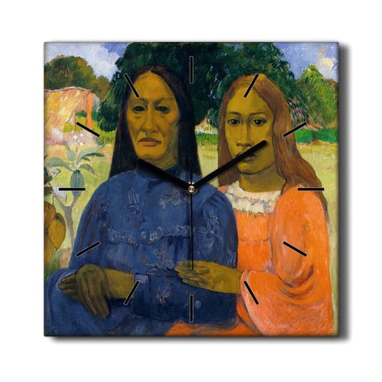 Zegar na płótnie Dwie kobiety Paul Gauguin 30x30, Coloray Coloray