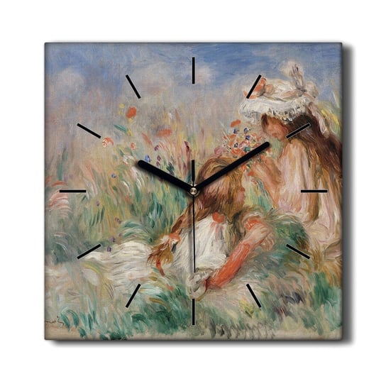 Zegar na płótnie Dziewczyny łąka kwiaty 30x30 cm, Coloray Coloray