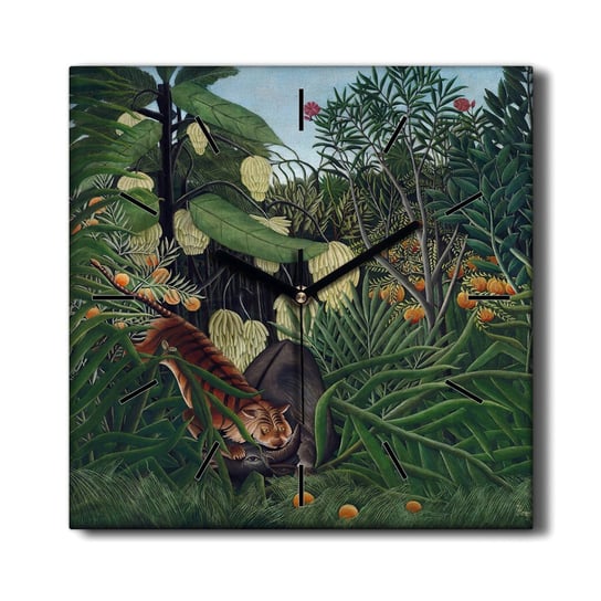 Zegar na płótnie Dżungla tygrys owoce drzewa 30x30, Coloray Coloray