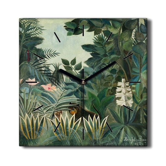 Zegar na płótnie Dżungla zwierzęta drzewa 30x30 cm, Coloray Coloray