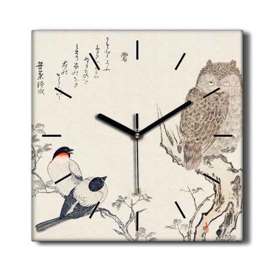 Zegar na płótnie Gałąź zwierzęta ptaki sowa 30x30, Coloray Coloray