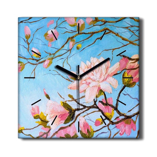 Zegar na płótnie Gałęzie kwiaty przyroda 30x30 cm, Coloray Coloray