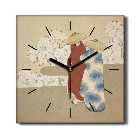 Zegar na płótnie grafika obraz Ludzie drzewa 30x30, Coloray Coloray