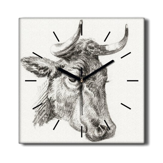Zegar na płótnie grafika obraz Zwierzę krowa 30x30, Coloray Coloray