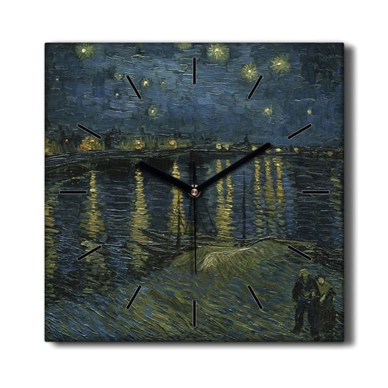Zegar na płótnie Gwiaździsta noc Van Gogh 30x30 cm, Coloray Coloray