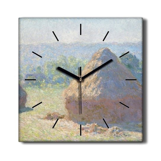 Zegar na płótnie Koniec lata siano Monet 30x30 cm, Coloray Coloray