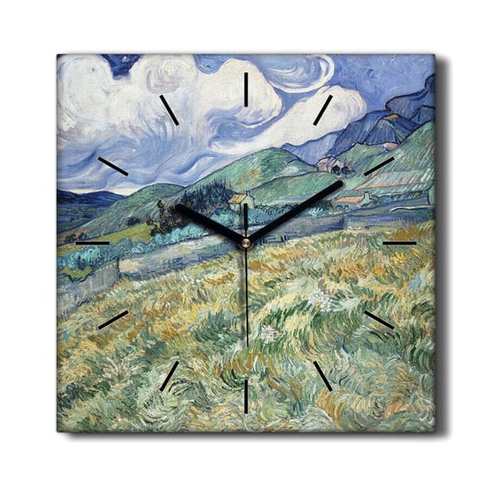 Zegar na płótnie Krajobraz góry Van Gogh 30x30 cm, Coloray Coloray