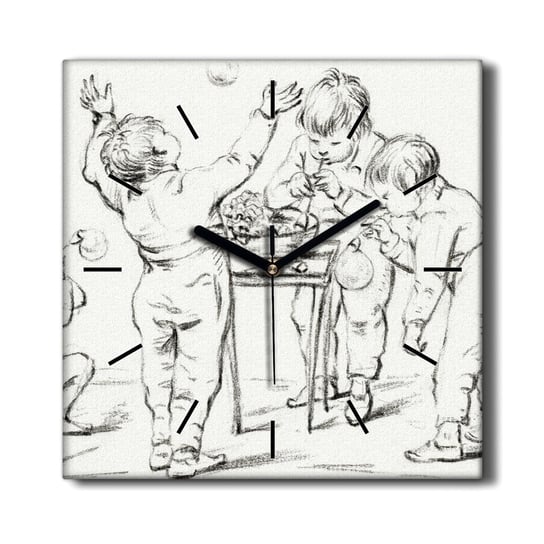Zegar na płótnie Ludzie dzieci chłopcy 30x30 cm, Coloray Coloray