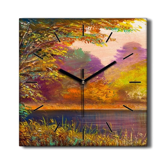 Zegar na płótnie Malarstwo drzewa woda 30x30 cm, Coloray Coloray