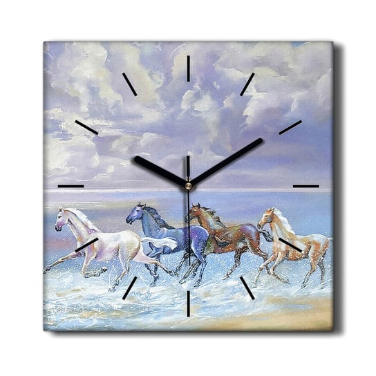 Zegar na płótnie Malarstwo konie wybrzeże 30x30 cm, Coloray Coloray