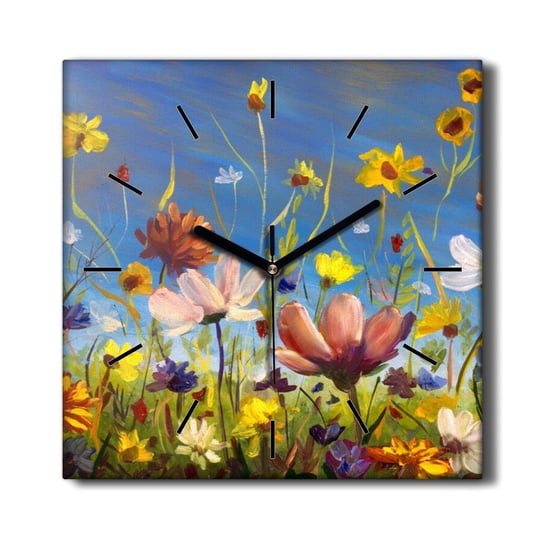 Zegar na płótnie Malarstwo kwiaty łąka 30x30 cm, Coloray Coloray