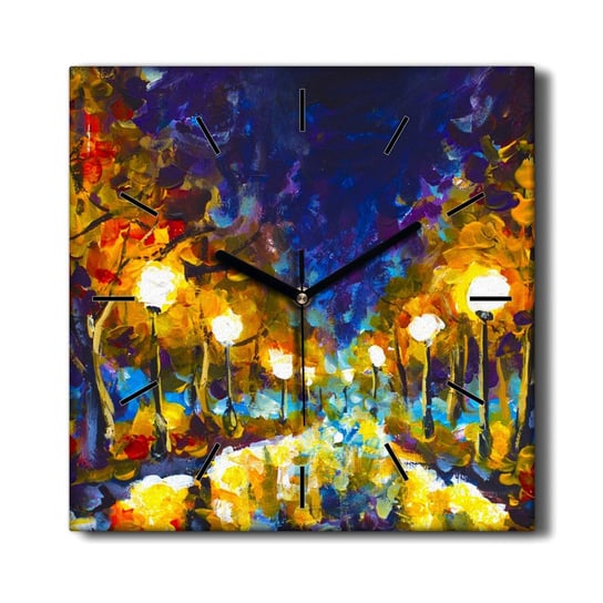 Zegar na płótnie Malarstwo noc latarnie 30x30 cm, Coloray Coloray