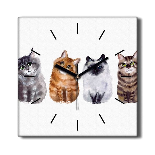 Zegar na płótnie Malarstwo zwierzęta koty 30x30 cm, Coloray Coloray