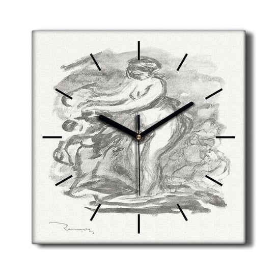 Zegar na płótnie mechanizm płynący Szkic 30x30 cm, Coloray Coloray