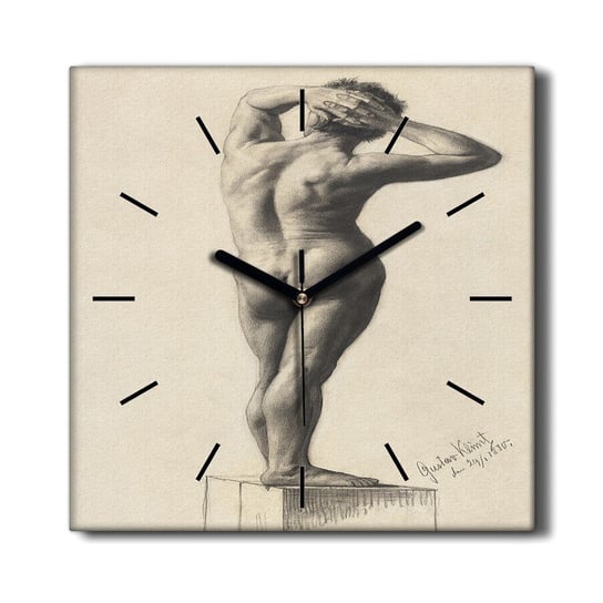 Zegar na płótnie Mężczyzna akt rysunek 30x30 cm, Coloray Coloray