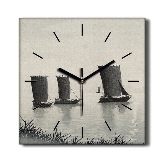 Zegar na płótnie Morze statki woda niebo 30x30 cm, Coloray Coloray