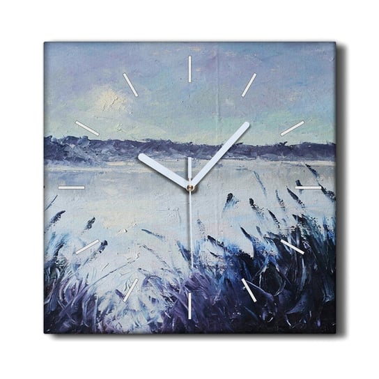 Zegar na płótnie na ramie 30x30 Jezioro niebo noc, Coloray Coloray