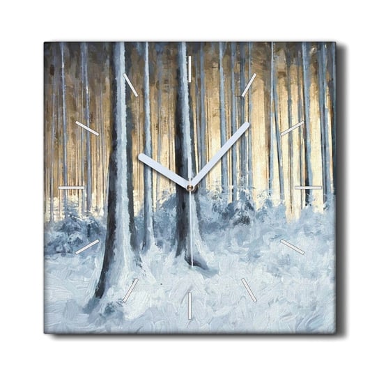 Zegar na płótnie na ramie 30x30 Zima śnie natura, Coloray Coloray