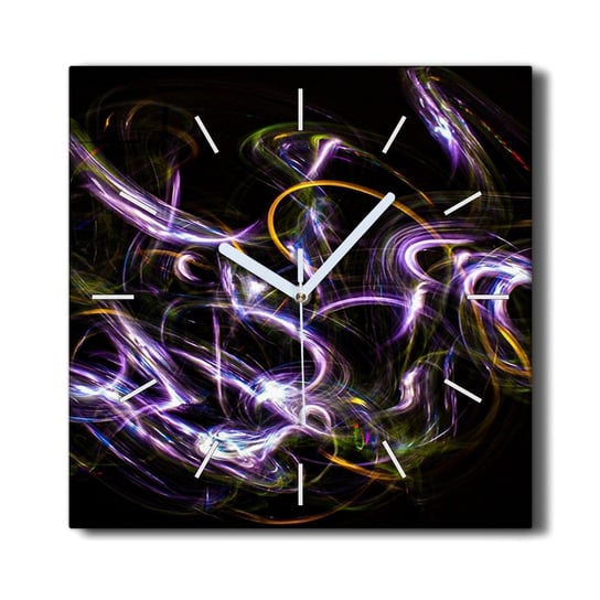 Zegar na płótnie na ramie do salonu 30x30 Światła, Coloray Coloray