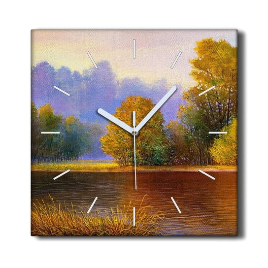 Zegar na płótnie na ścianę 30x30 cm Rzeka przyroda, Coloray Coloray