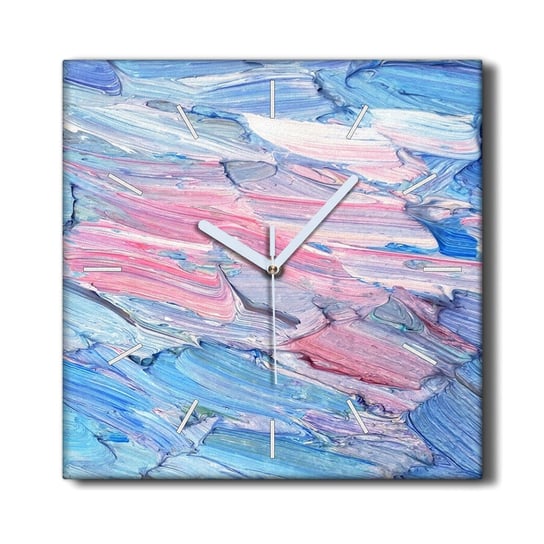 Zegar na płótnie na ścianę 30x30 Maźnięcia farbą, Coloray Coloray