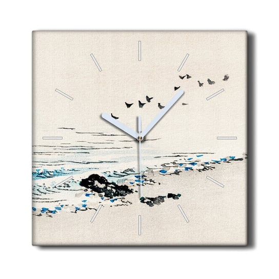 Zegar na płótnie na ścianę 30x30 Plaża morze ptaki, Coloray Coloray