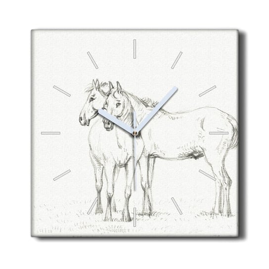 Zegar na płótnie na ścianę 30x30 Zwierzęta konie, Coloray Coloray